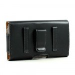 Wholesale Galaxy S5 Extendable Horizontal Premium PU Leather Belt Pouch (Black)